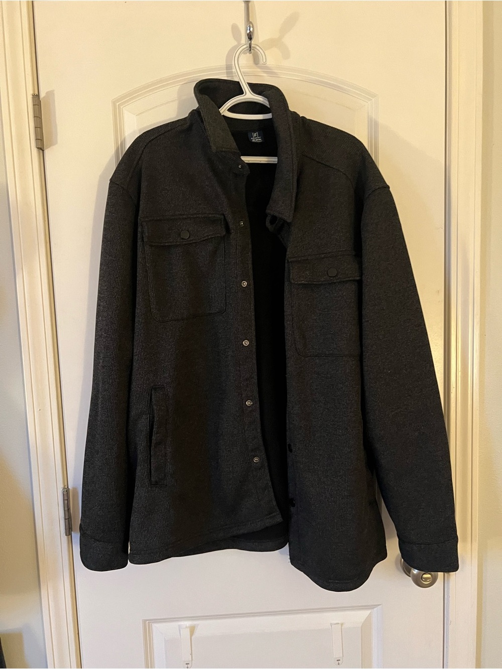 George Men's Charcoal Snap-Front Shacket